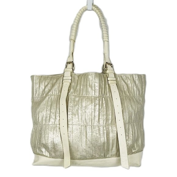 Stunning Nanette Lepore Gold Metallic Handbag - Picture 1 of 10